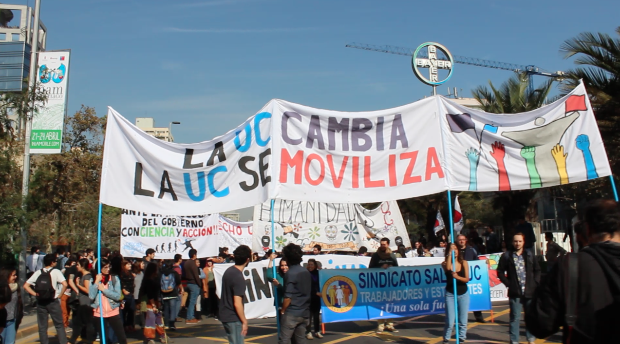 Studentenprotest in Santiago